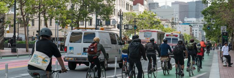 Bicyclists on Market Street